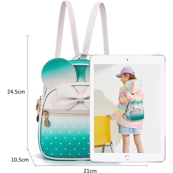 Mini Backpack Small Daypacks Convertible White Green - Picture 2 of 7